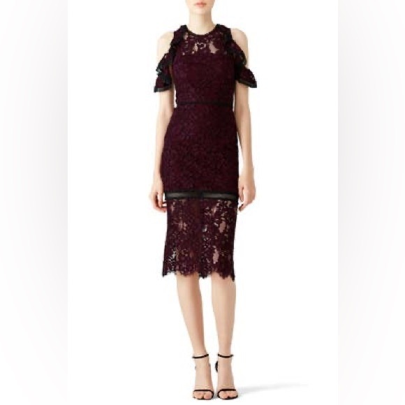 Alexis Dresses & Skirts - Alexis Burgundy Open Shoulder Evie Dress